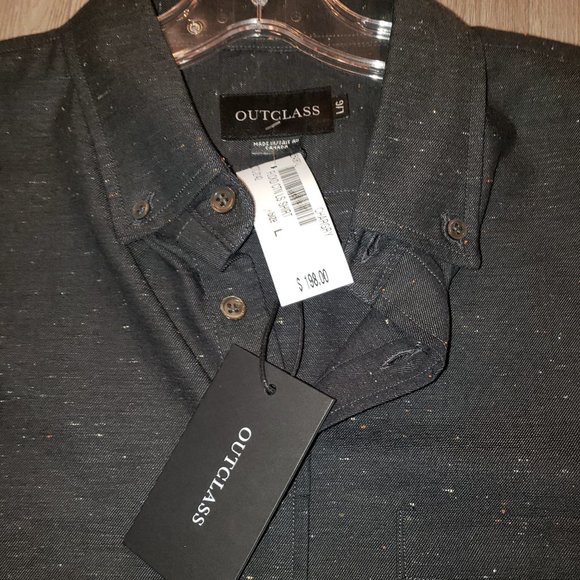 Outclass Charcoal Flecked Men's Shirt - Picture 8 of 8